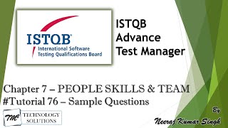 ISTQB Test Manager | Sample Questions on Chapter 7 | ISTQB Test Manager Sample Questions