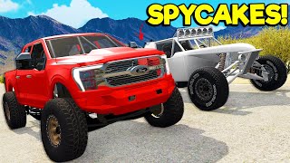 Spycakes & I UPGRADED Our FORD Trucks with OVERPOWERED Parts in BeamNG Drive Mods!