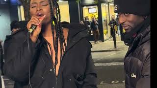 Nino Mayanna performs I Go Dey with Dj AG online stand  kings cross station   UK