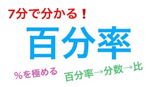 【小5,小6ベーシック算数】 7分で分かる 『百分率』 中学受験対策