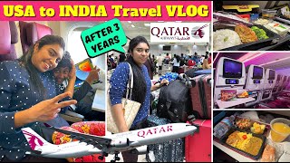 ✈️ நான் சொந்த ஊருக்கு போறேன் | 24 Hrs Flight Journey | USA to India | Qatar Airways | USA Tamil VLOG