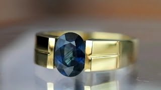 Neelam gold ring || blue sapphire ring for men's