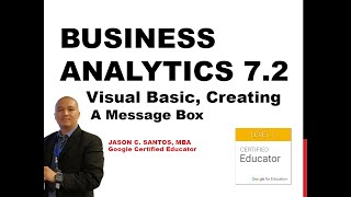 VBA - 2. Creating a Message Box, Business Analytics