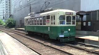 【路面電車動画】長崎電気軌道１０３　つりかけの音　３００形