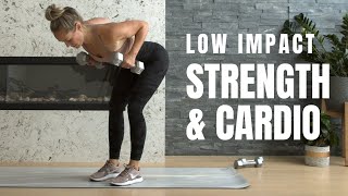 Low Impact HIIT // Strength + Cardio Workout (with weights)