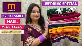 *Huge* MEESHO partywear saree haul latest collection under 1000/- | Wedding special new saree haul