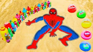 How to make Rainbow Spiderman with Orbeez, Big Monster, Fanta, Coca Cola vs Mentos & Popular Sodas