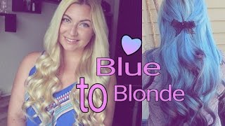 Remove Blue Hair Dye | Blue to Blonde hair