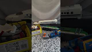 Lego shinkansen on steep curve