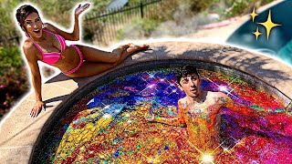 I Filled My Hot Tub With GLITTER - Experiment (ft. Molly Eskam)