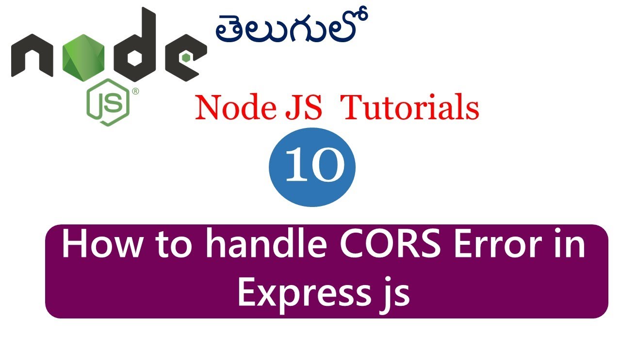 Cors In Nodejs | How To Fix Cors Error In Nodes - YouTube