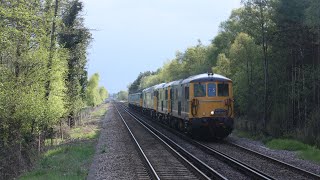 73212 and 73213 haul the 5Z73 Motala to Eastleigh Swnage Railway Diesel Gala returning gonvoy