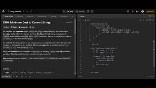 Solved LeetCode Problem 2976 || Minimum Cost to Convert String I