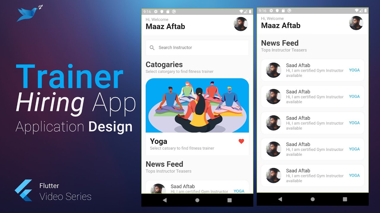 Flutter Ui Design Fitness Trainer Application Speed Code Youtube