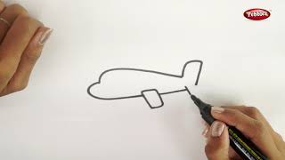 Drawing Step By Step | How to Draw an Aeroplane | Learn Drawing For Beginners | Drawing Basics Kids