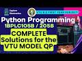 VTU Model Paper complete solutions PYTHON PROGRAMMING 1BPLC105B / 205B
