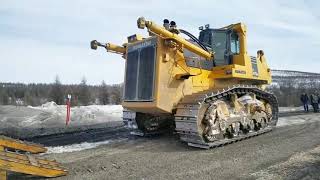 ПОГРУЗКА БУЛЬДОЗЕРА НА ТРАЛ KOMATSU D-475