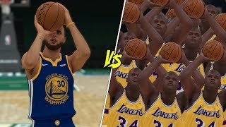 How Many Shaqs Does It Take To Beat Stephen Curry In A Three Point Competition? NBA 2K19 Challenge