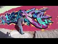 dtvs graffiti painting electric arrows and soft landscapes in the letters