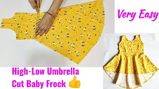 High Low Umbrella Cut Baby Frock Cutting and Stitching