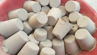 Fresh pure cement cups soft dusty silky 🤤 crumbling 😍| Satisfying video| Asmr puppys