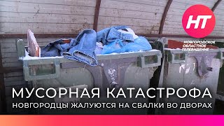 Новгородцы жалуются на переполненные мусорные контейнеры во дворах