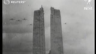 Memorial held for soldiers of WWI and II, with footage of soldiers in combat (1949)