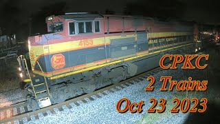 CPKC  2  Trains  pass Live Train Cam Oct 23 2023