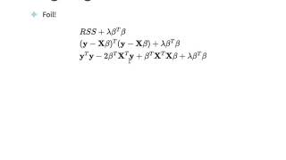 Ridge Regression Derivation