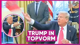 Trump verrast met stunt in Oval Office