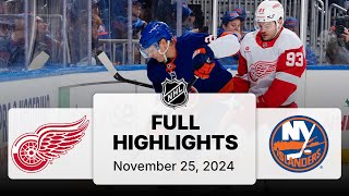 NHL Highlights | Red Wings vs. Islanders - November 25, 2024