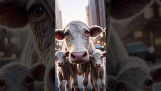 The man helped the cow and its children 😭🫡 #ai #shorts #viral #shortfeed #tranding #animals #cow