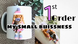 my 1st order| small buissness idea| clay doll design mug