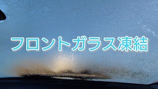 今シーズン初冬日(車のフロントガラス凍結)