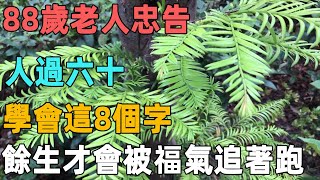 88歲老人忠告：人過六十，學會這8個字，餘生才會被福氣追著跑｜聆聽心語