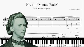 Chopin - Minute Waltz - (Op. 64 No. 1) Molto vivace in D♭ major - Score Frédéric François Chopin