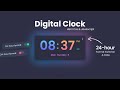 Digital Clock Design | With 12-hour/24-hour Format Switcher - Html, Css & Javascript