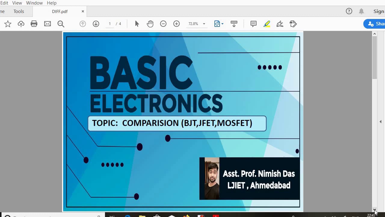 COMPARISON BETWEEN BJT,JFET AND MOSFET - YouTube