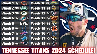 TENNESSEE TITANS 2024 Schedule RELEASED! TITANS vs BEARS WEEK 1 | TITANS vs DOLPHINS Week 4 M.N.F!