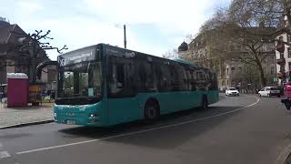 VGF Bus: FRA Airport T1 bound Lion's City 12 521 X61 at Frankfurt Sudbahnhof