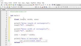 Find Area of a Rectangle: C Program