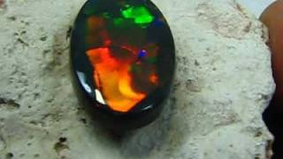 INCREDIBLE QUALITY RED FIRE BLACK OPAL 6.40 CTS  COLLECTORS STONE