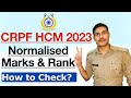 CRPF HCM Rank & Normalised Marks 2023 | How to check CRPF HCM Normalised Marks & Rank 2023