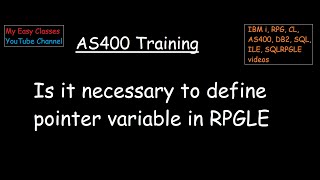 Is it necessary to define pointer variable in RPGLE - Working with pointers in RPGLE