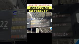 新幹線のレア放送?! 終点まで通過します♪ 山陽新幹線 岡山駅 #新幹線 #自動放送 #岡山駅