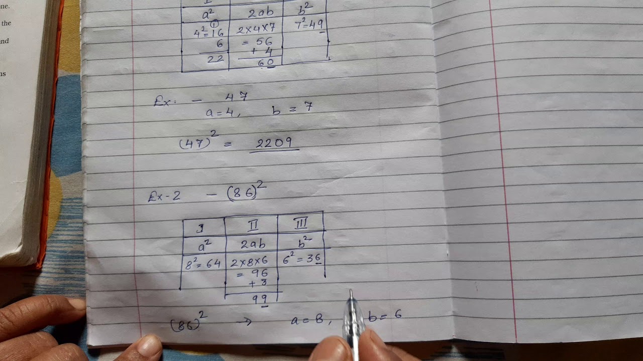 Shortcut Methods For Squaring A Number 2 Class Viii Chapter 3