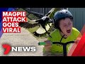 Australian boy's magpie attack caught on camera | 7NEWS