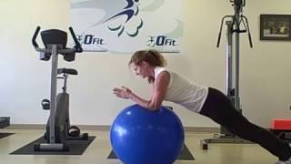 Triathlete- Core plank exercise on ball