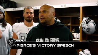 Coach Pierce's Locker Room Victory Speech vs. Chiefs: 'We Believe!' | Raiders |