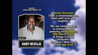 Randy Nicholas ~ Short Obituary